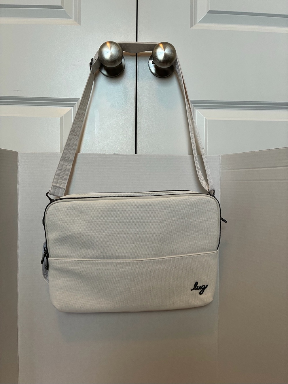 lug White Messenger Laptop Crossbody Bag